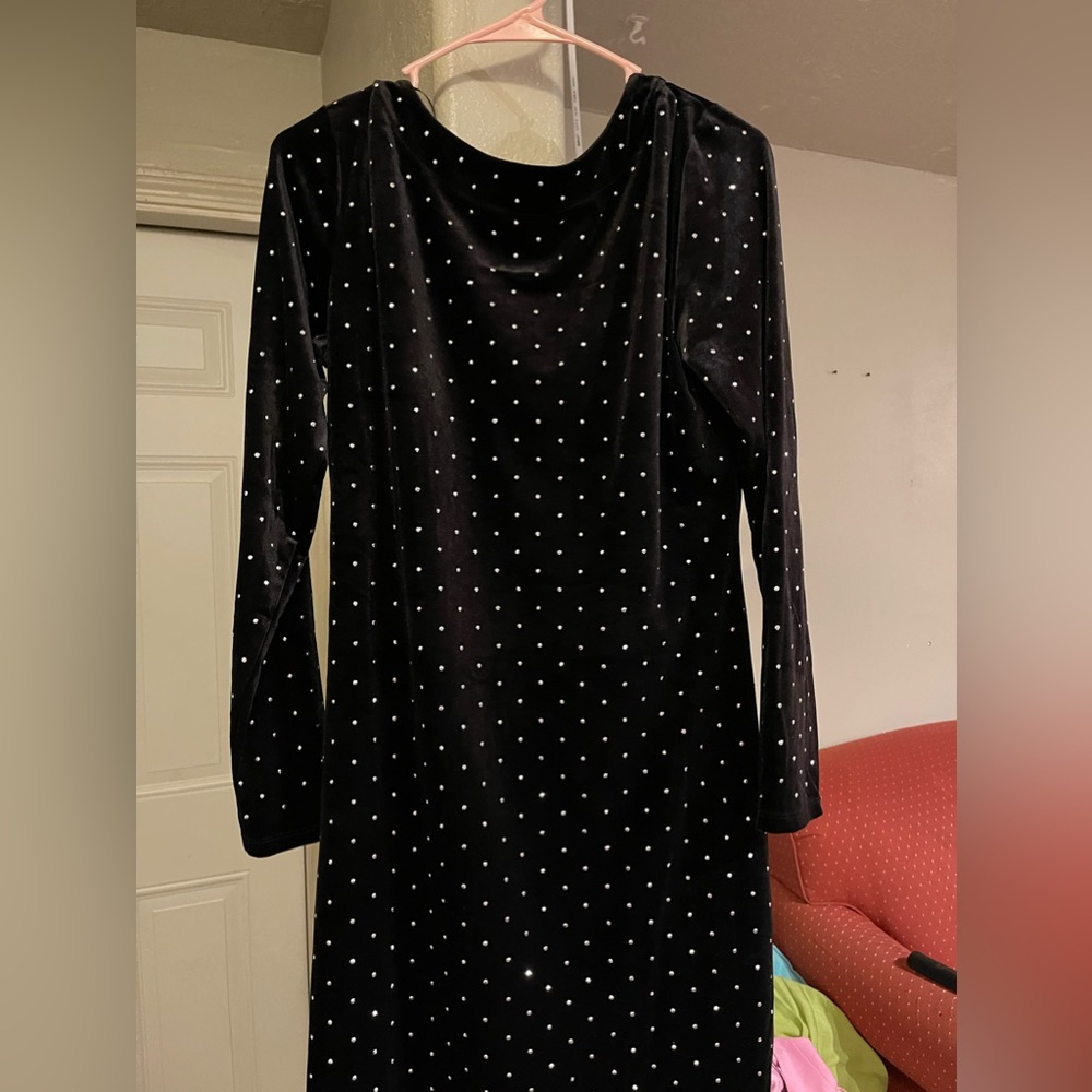 H&M long sleeve body con dress w/sequins